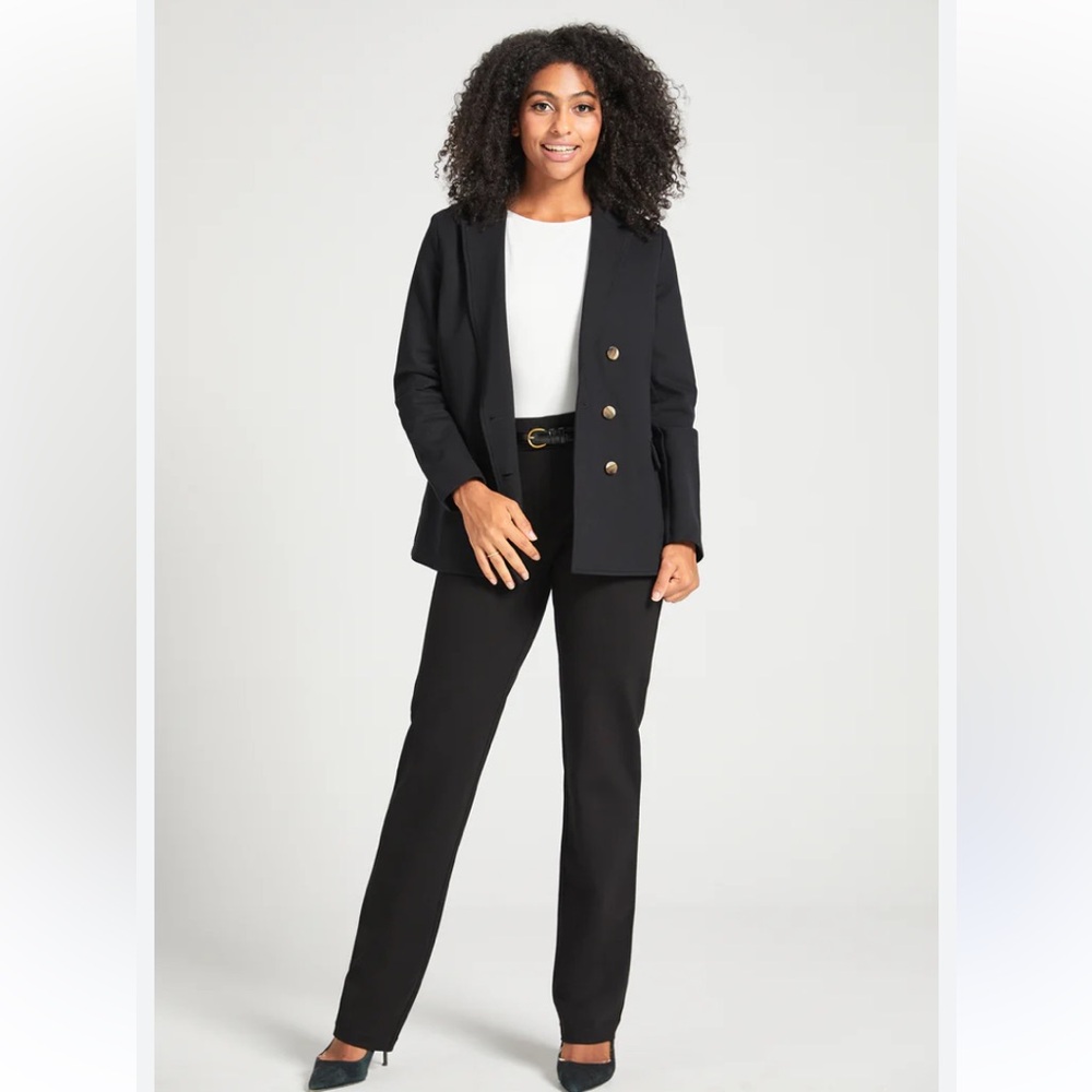 Betabrand Ponte Yoga Work Pants Straight Leg Pockets LP Business Casual Office - Picture 3 of 9